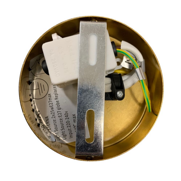 Telbix Eterna 1 Light Wall Lamp Antique Gold Opal Matt