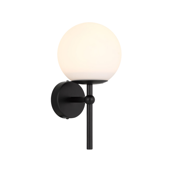 Telbix Eterna 1 Light Wall Lamp Black Opal Matt
