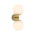 Telbix Eterna 2 Lights Wall Lamp Antique Gold Opal Matt