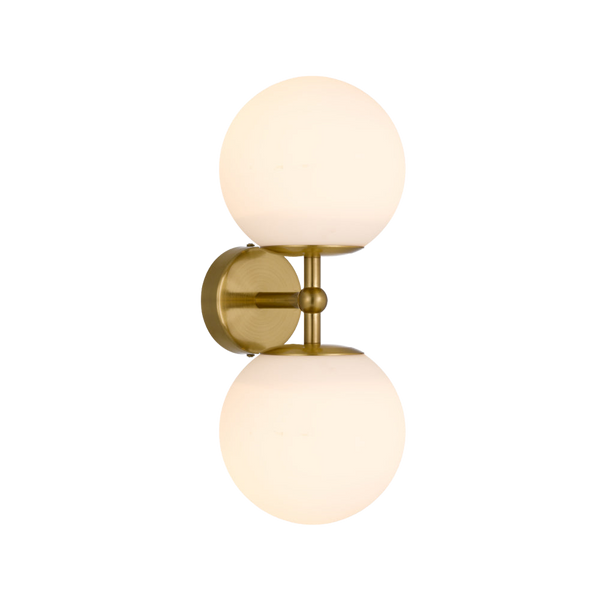 Telbix Eterna 2 Lights Wall Lamp Antique Gold Opal Matt