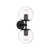 Telbix Eterna 2 Lights Wall Lamp Black Clear
