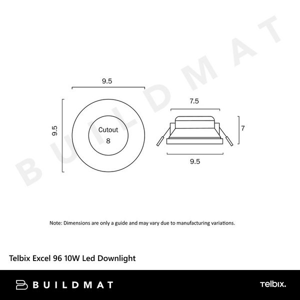 Telbix Excel 96 10W Led Downlight 5000K