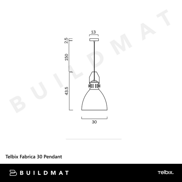 Telbix Fabrica 30 Pendant White