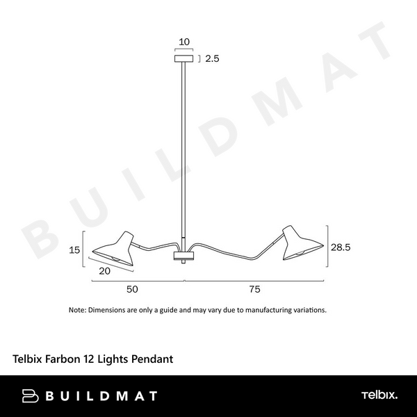 Telbix Farbon 12 Lights Pendant White