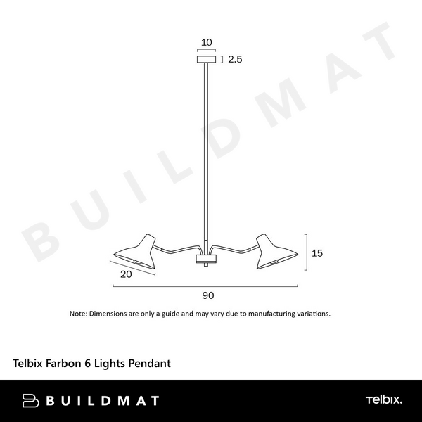 Telbix Farbon 6 Lights Pendant White