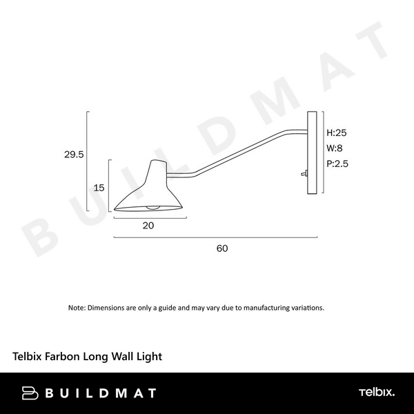 Telbix Farbon Long Wall Light Black