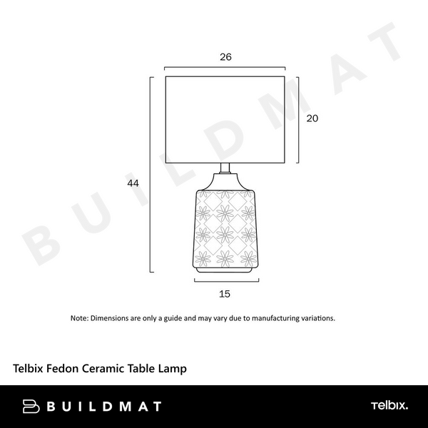 Telbix Fedon Ceramic Table Lamp Grey