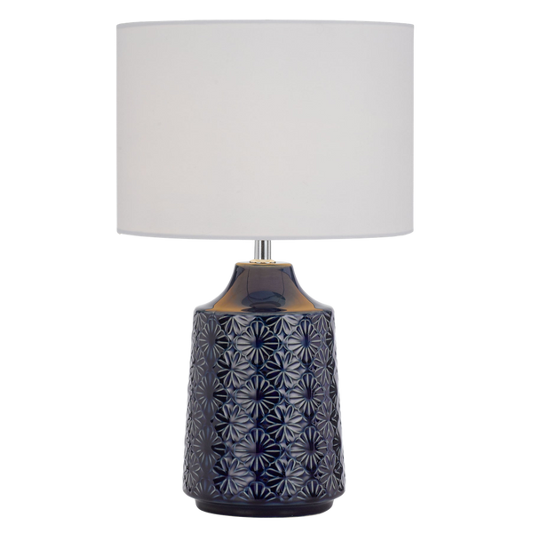 Telbix Fedon Ceramic Table Lamp Blue