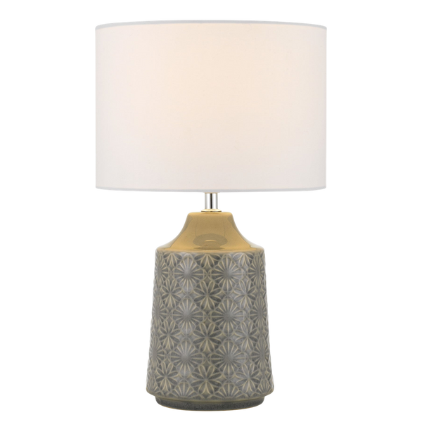 Telbix Fedon Ceramic Table Lamp Grey
