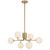 Telbix Felton 6 Light Pendant Antique Gold Opal Matt