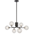 Telbix Felton 6 Light Pendant Black Clear Prism