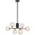 Telbix Felton 6 Light Pendant Black Frost Tear