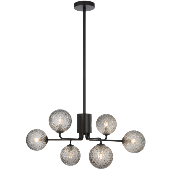Telbix Felton 6 Light Pendant Black Smoke Tear