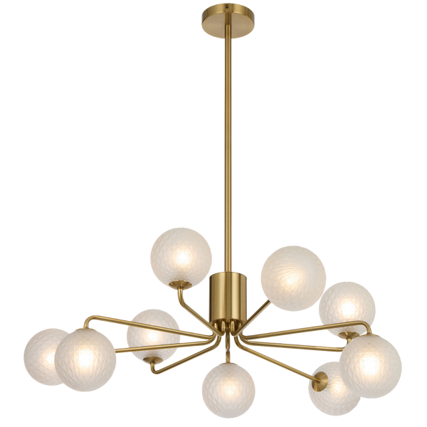 Telbix Felton 9 Light Pendant Antique Gold Frost Tear