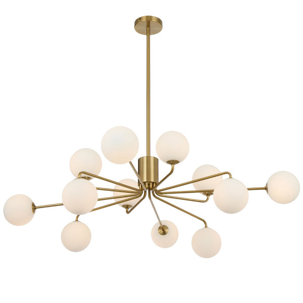 Telbix Felton 12 Light Pendant Antique Gold Opal Matt