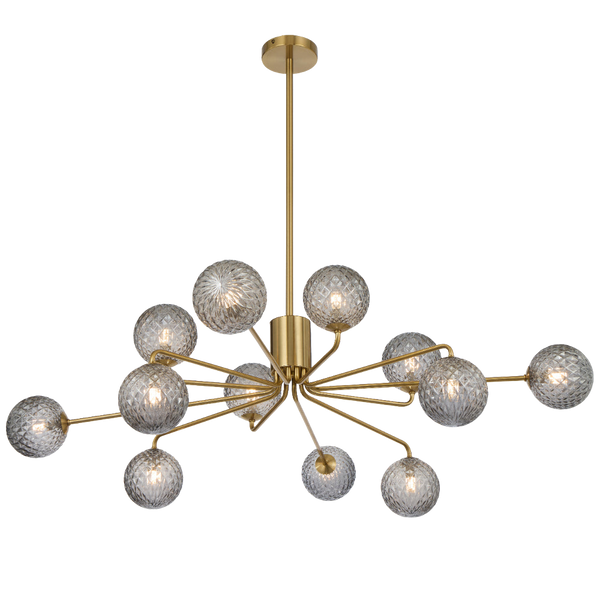 Telbix Felton 12 Light Pendant Antique Gold Smoke Tear
