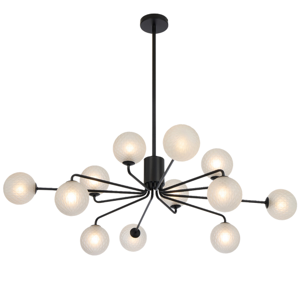 Telbix Felton 12 Light Pendant Black Frost Tear