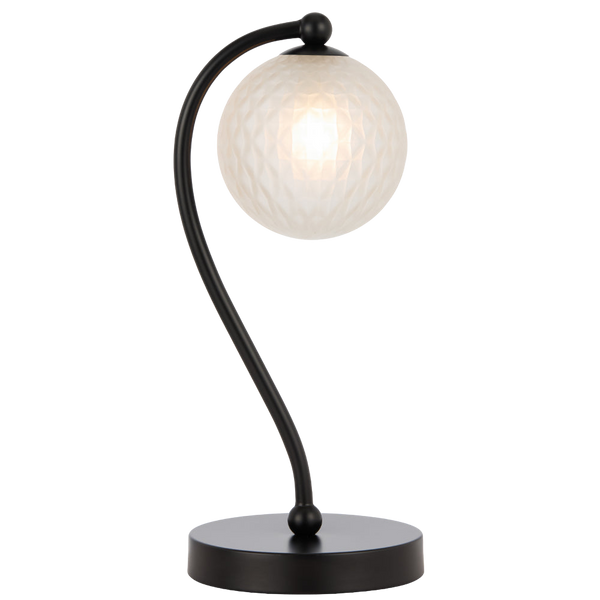 Telbix Felton Table Lamp Black Frost Tear