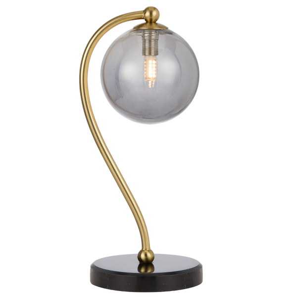 Telbix Felton Table Lamp Black Marble Smoke