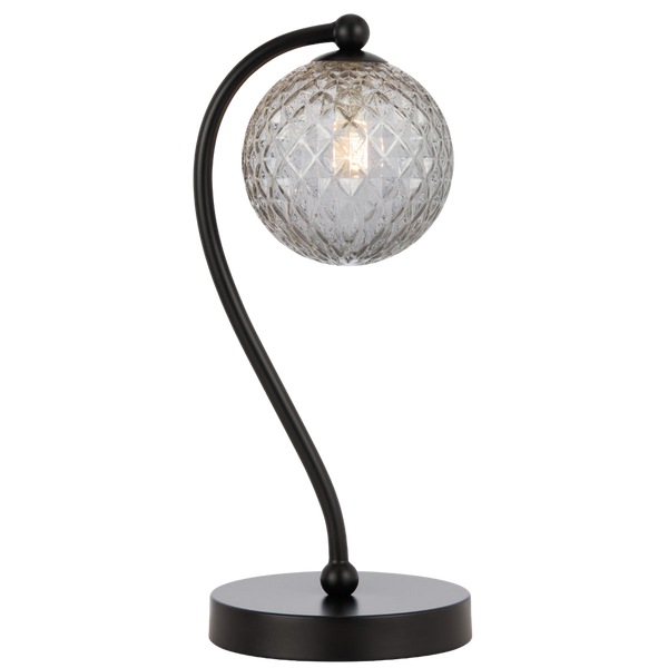 Telbix Felton Table Lamp Black Smoke Tear