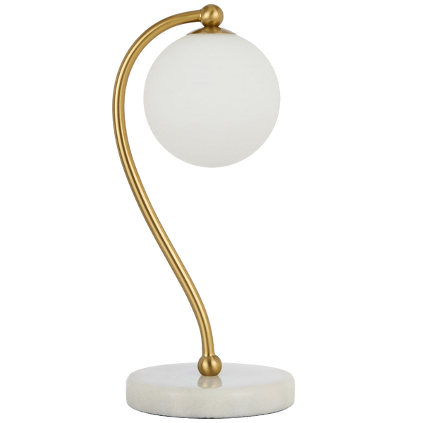 Telbix Felton Table Lamp White Marble Opal Matt