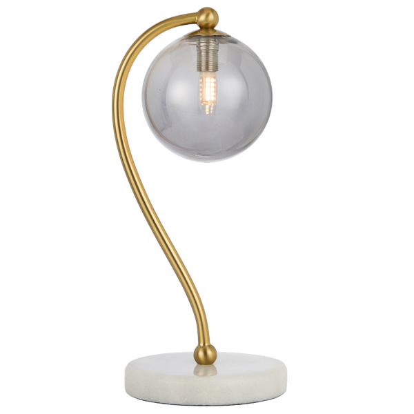 Telbix Felton Table Lamp White Marble Smoke