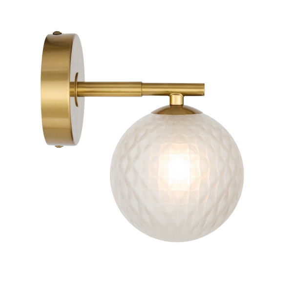 Telbix Felton 1 Light Wall Light Antique Gold Frost Tear