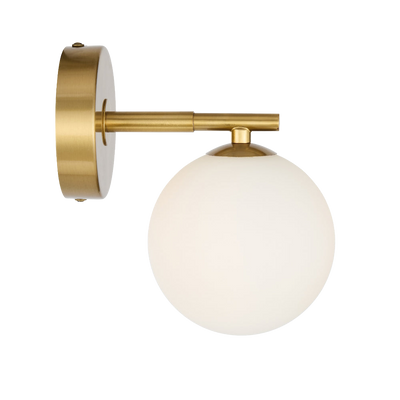 Telbix Felton 1 Light Wall Light Antique Gold Opal Matt