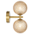 Telbix Felton 2 Light Wall Light Antique Gold Amber Tear