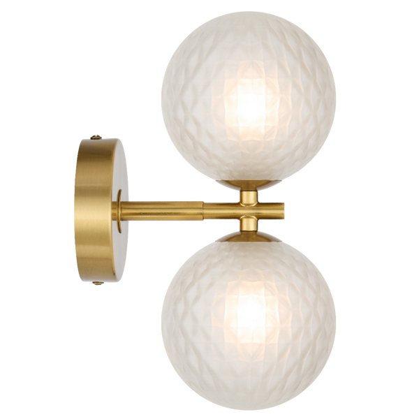 Telbix Felton 2 Light Wall Light Antique Gold Frost Tear