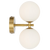 Telbix Felton 2 Light Wall Light Antique Gold Opal Matt