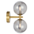 Telbix Felton 2 Light Wall Light Antique Gold Smoke