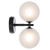 Telbix Felton 2 Light Wall Light Black Frost Tear