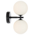 Telbix Felton 2 Light Wall Light Black Opal Matt