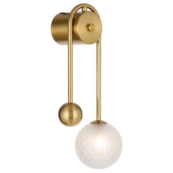 Telbix Felton Arm Wall Light Antique Gold Frost Tear