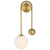 Telbix Felton Arm Wall Light Antique Gold Opal Matt