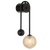 Telbix Felton Arm Wall Light Black Amber Tear