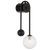 Telbix Felton Arm Wall Light Black Clear Prism