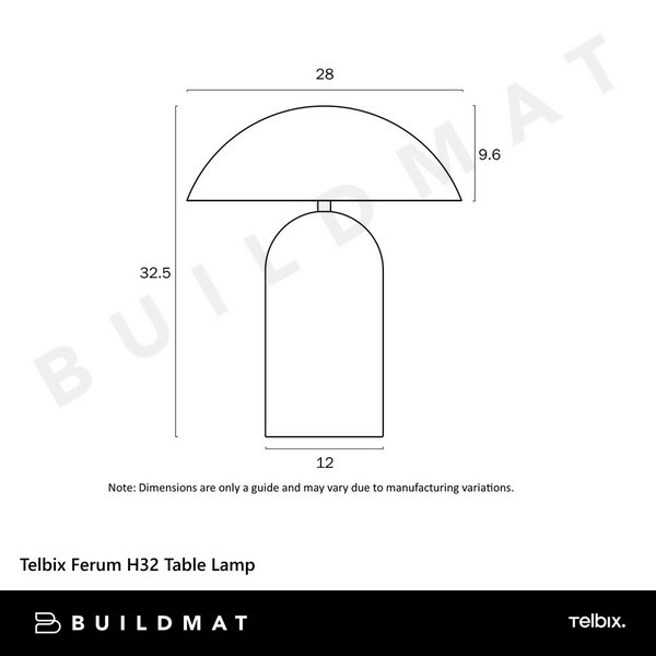 Telbix Ferum H32 Table Lamp Black
