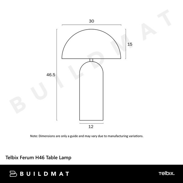 Telbix Ferum H46 Table Lamp Black
