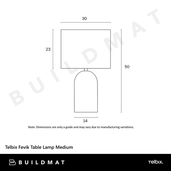 Telbix Fevik Table Lamp Medium Grey