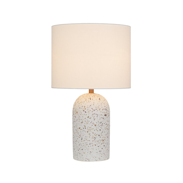Telbix Fevik Table Lamp Small White Terrazzo