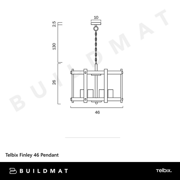 Telbix Finley 46 Pendant Black