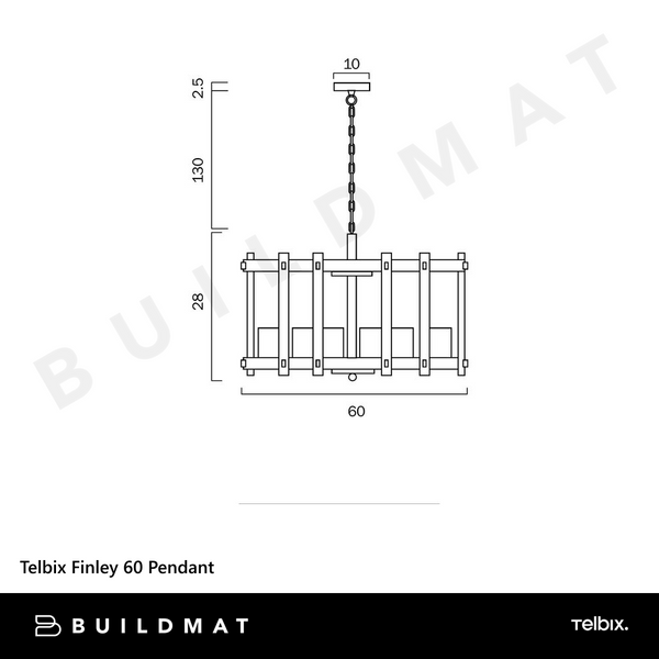 Telbix Finley 60 Pendant Antique Brass