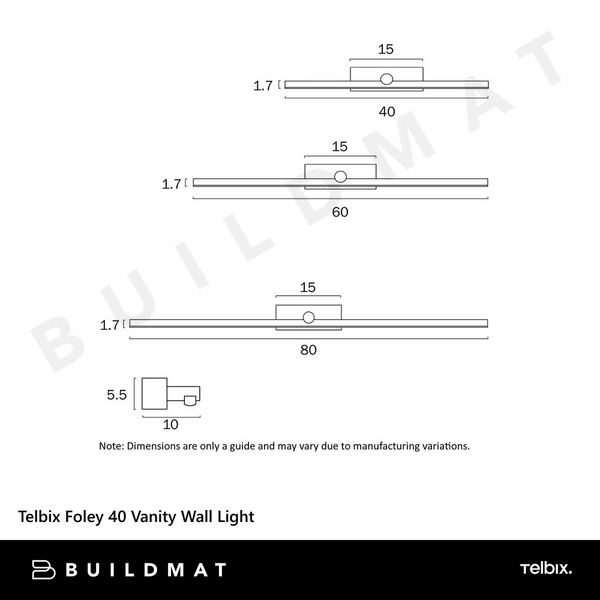 Telbix Foley 80 Vanity Wall Light Chrome