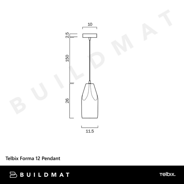 Telbix Forma 12 Pendant White