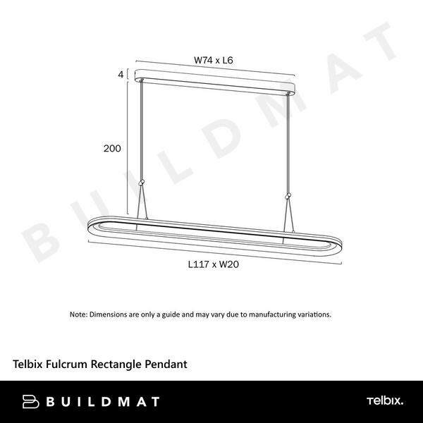 Telbix Fulcrum Rectangle Pendant Grey