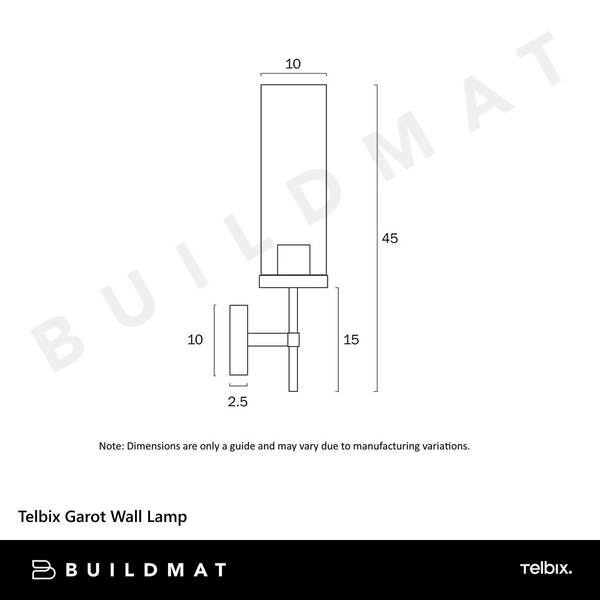 Telbix Garot Wall Lamp Black Clear
