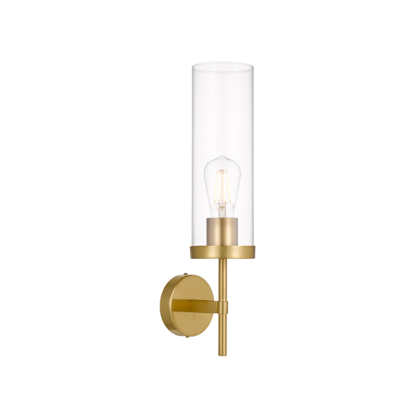 Telbix Garot Wall Lamp Antique Gold Clear
