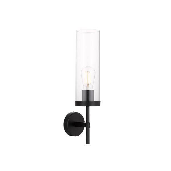 Telbix Garot Wall Lamp Black Clear